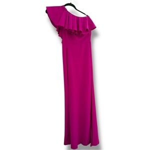 Elegant Magenta One-Shoulder Dress